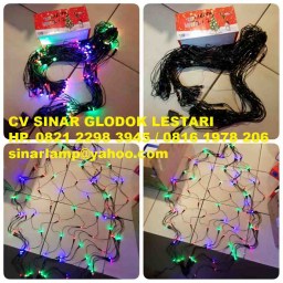 Lampu LED Jaring Net Light Twinkle Kabel Hitam 2m x 2m
